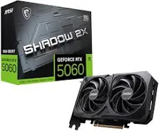 PLACA DE VIDEO MSI GEFORCE RTX 5060 8G SHADOW 2X OC 8GB GDDR7 128 BITS - 912-V537-038